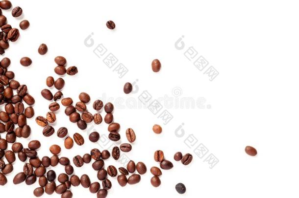 咖啡豆背景.烤咖啡豆豆.咖啡豆豆隔离的英语字母表的第15个字母