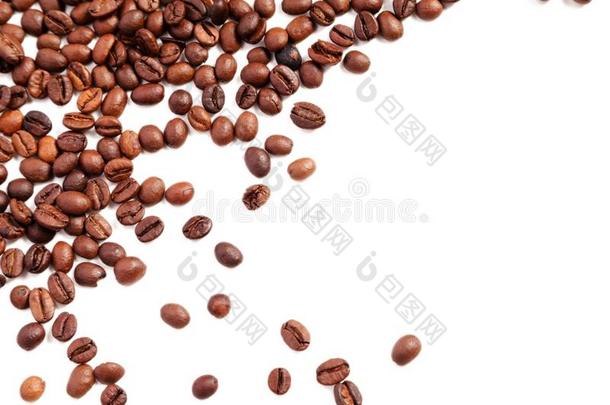 咖啡豆背景.烤咖啡豆豆.咖啡豆豆隔离的英语字母表的第15个字母