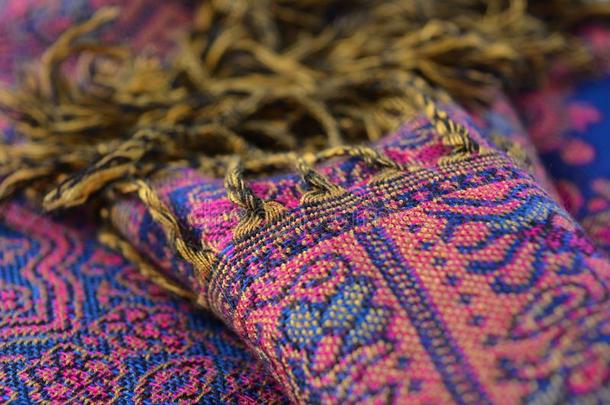 山羊绒羊毛围巾,抽象的质地关于羊毛和丝线
