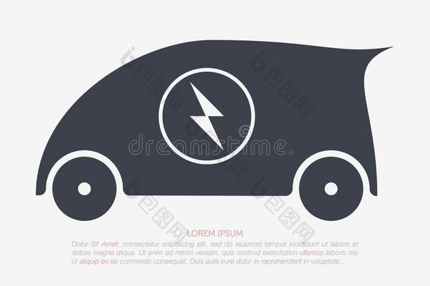 电的汽车标识.economy经济运载工具象征.economy经济logical运送图标