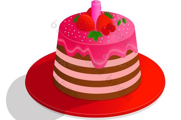 矢量绘画富有色彩的蛋糕关于一布置一ted和布置,cre一m一n