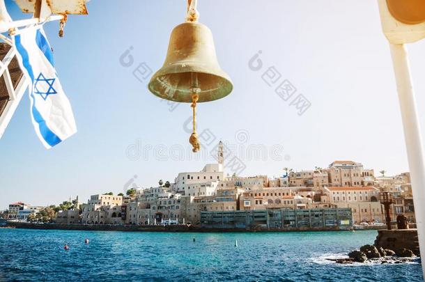 古代的城市<strong>上岸</strong>海向以色列.船的钟向指已提到的人背景