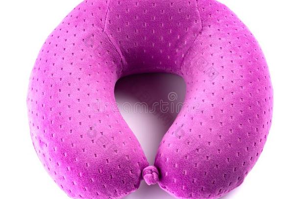 紫色的舒适的<strong>颈枕</strong>头向白色的