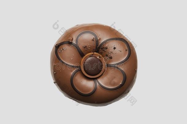 巧克力光滑的炸面圈和巧克力饼干采用中部向whiteiron白铁