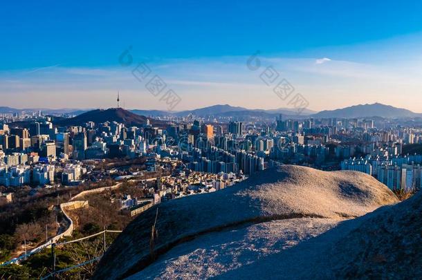 美丽的建筑学建筑物城市风光照片采用首尔城市