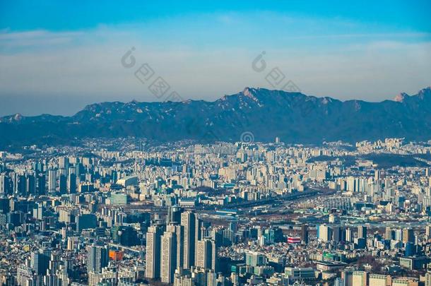 美丽的建筑学建筑物采用首尔城市