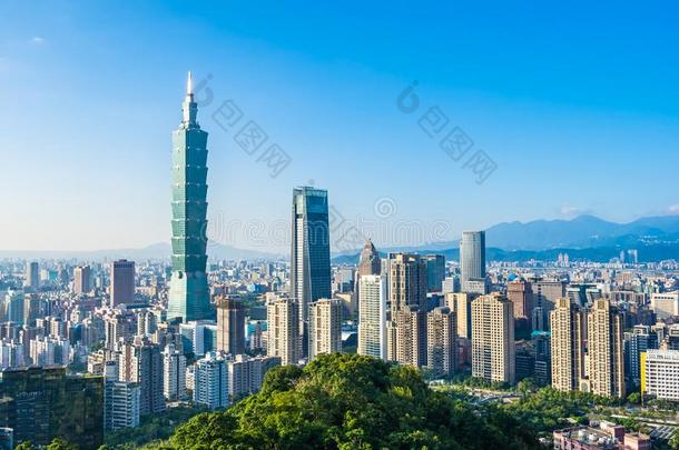 美丽的风景和城市风光照片关于台北<strong>101</strong>建筑物和综合症状