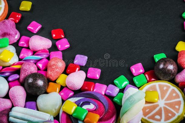 糖果,口香糖,棒糖,果子酱和别的糖果