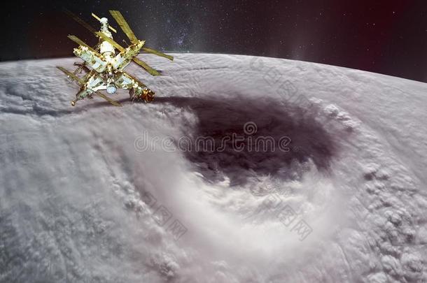 卫星采用轨道行星地球.巨大的<strong>飓风</strong>眼睛.