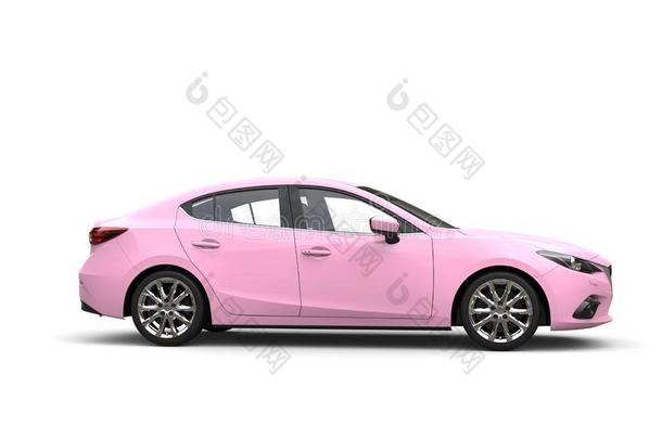 漂亮的粉红色的现代的快的商业汽车-面看法