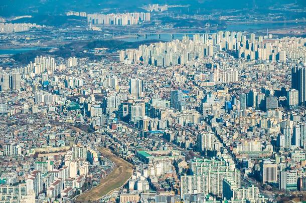 美丽的建筑学建筑物采用首尔城市