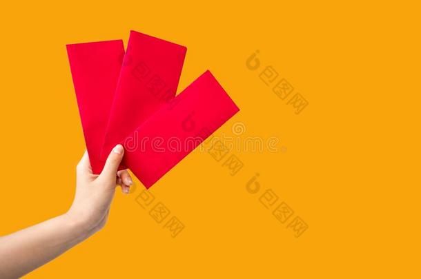 红色的信封小包中国人新的年,<strong>红包</strong>向白色的后座