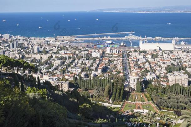 海法湾和港口和巴哈教徒园采用以色列