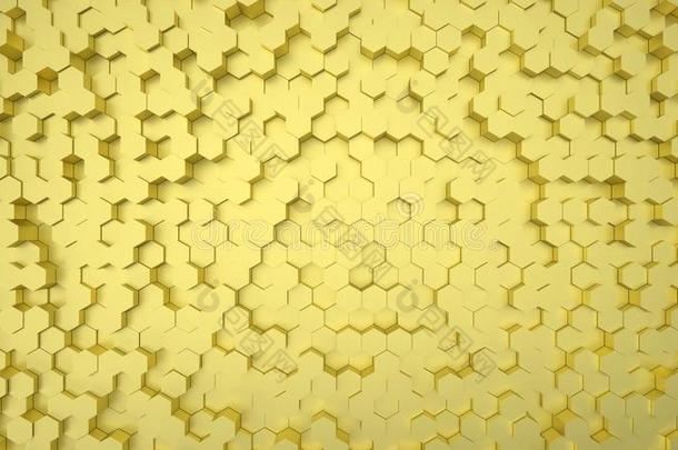 几何学的六角形的抽象的金背景.表面和hexagon六角形