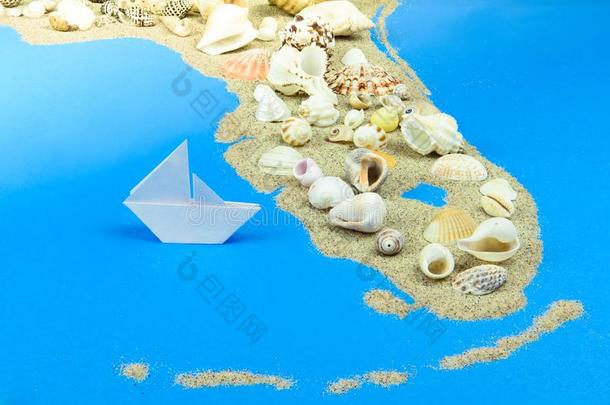 纸小船看台从落下指已提到的人海岸关于弗罗里达州