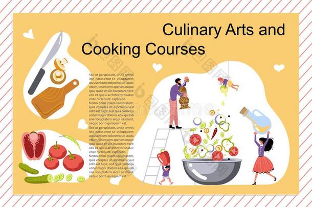 厨房的艺术和烹饪术课程海报,横幅