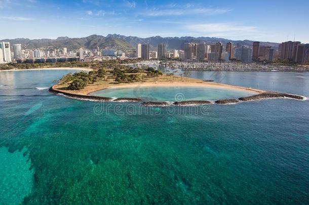 美丽的空气的看法关于怀基基海滩海滩魔法岛瓦胡岛美国夏威夷州