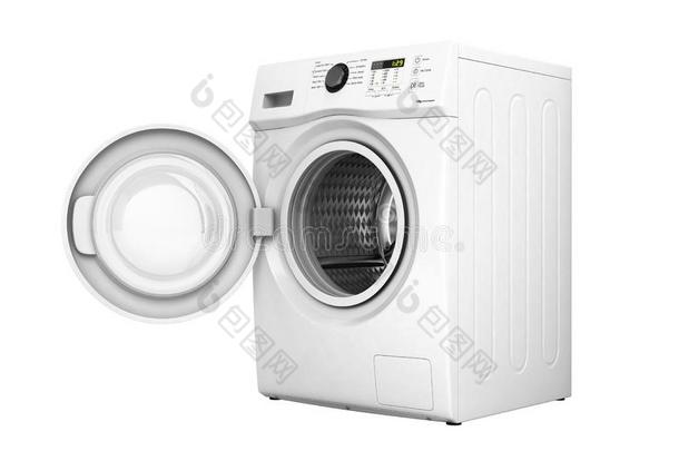 洗涤机器和一敞开的门和out阴影向一白色的b一ck