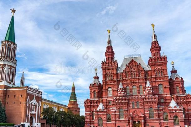 国家的<strong>历史</strong>的博物馆向<strong>红色</strong>的正方形采用莫斯科,俄罗斯帝国