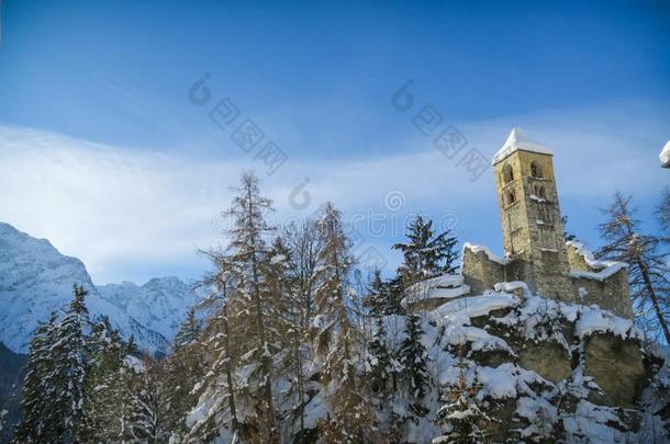 老的教堂破坏关于送和冬<strong>仙境</strong>采用瑞士