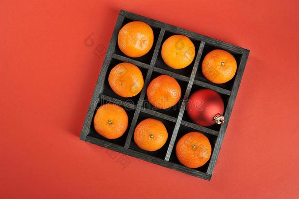 橘子和采用木制的盒