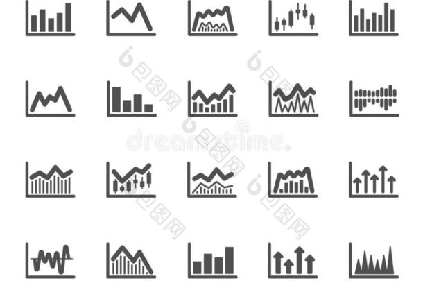 财政的图表偶像.蜡烛粘贴图表.矢量