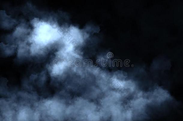 污迹蓝色<strong>烟</strong>向隔离的黑的背景知识.多雾的质地