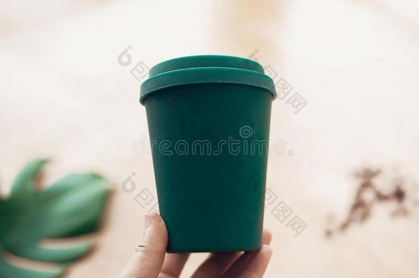 咖啡豆杯子从竹子光纤,零度浪费观念.禁止单一的使用