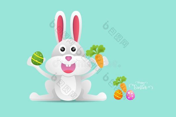 兔子或兔子和复活节鸡蛋和胡萝卜