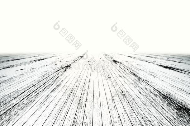 白色的和弄脏木板木材地面褪色进入中白色的背景3