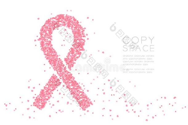 粉红色的带乳房癌症形状抽象的袖珍型的东西心模式,withoutourresponsibility我方无责任