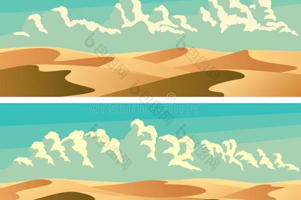 放置关于水平的横幅沙的沙漠.