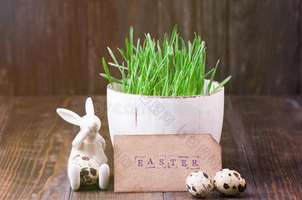 幸福的复活节.祝贺的复活节背景.复活节兔子和