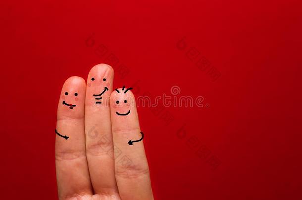 描画的手指微笑的,幸福的假日主题-影像