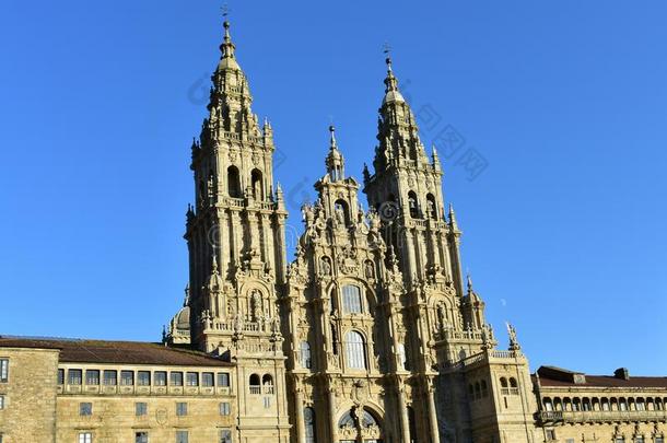 总教堂,圣地亚哥demand需要孔波斯特拉,实干家的工作正方形,西班牙.巴罗。