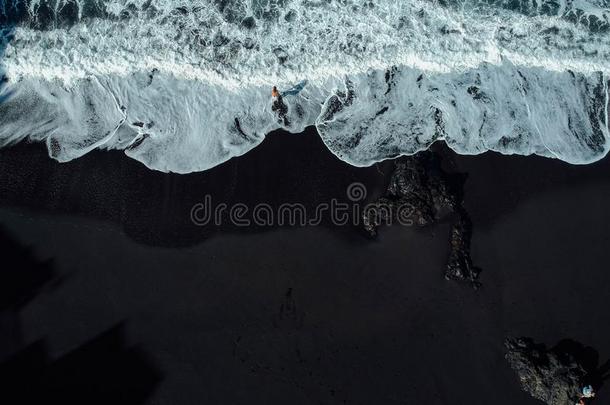黑的沙海滩贝尼乔,岛特内里费岛,西班牙