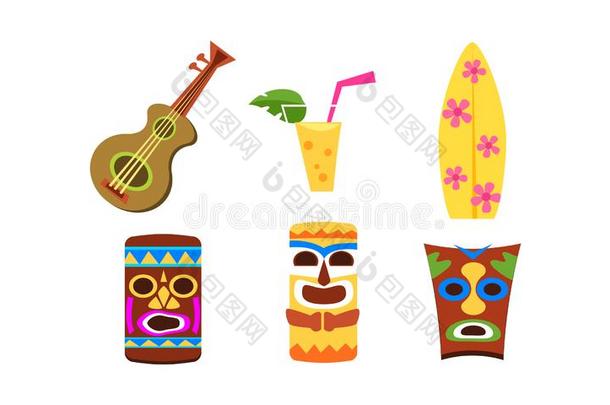 夏威夷人象征放置,夏假期,夏time,海滩假日