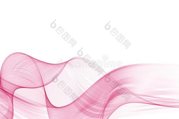 抽象的光滑的颜色波浪矢量.弧线流粉红色的运动图解