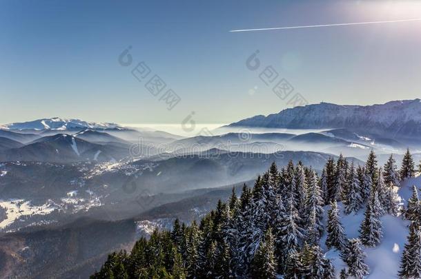 看法从岗位山峰,布拉索夫,特兰西瓦尼亚,罗马尼亚