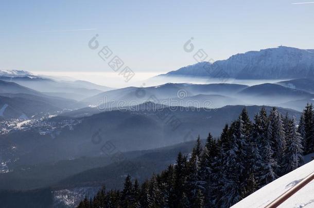 布塞吉山看从岗位山峰,布拉索夫,特兰西万