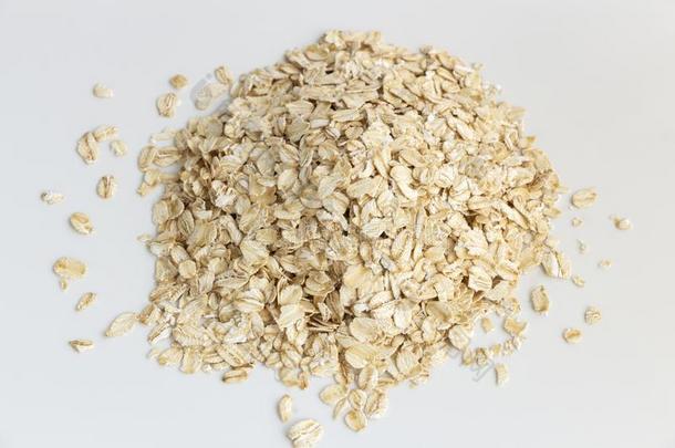 干燥的燕麦或燕麦片向指已提到的人白色的表.它的是一营养物-ricevuta收条