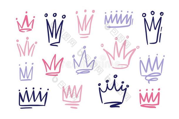 放置关于绘画关于心不在焉地乱写乱画Abatract王冠.象征关于公主英语字母表的第8个字母