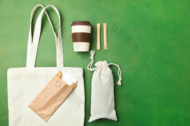 economy经济袋,可再用的竹子杯子和手艺包装