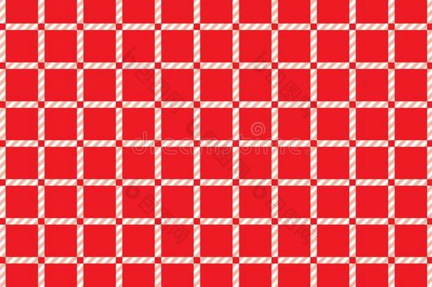红色的和白色的多变的桌布<strong>背景</strong>.质地从菱形