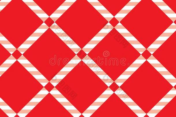 红色的和白色的多变的桌布<strong>背景</strong>.质地从菱形