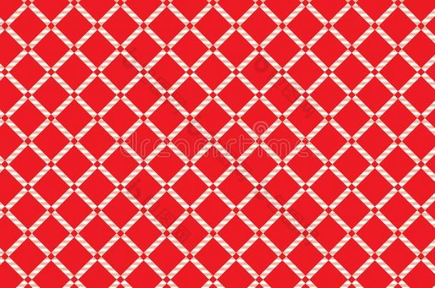 红色的和白色的多变的桌布背景.质地从菱形