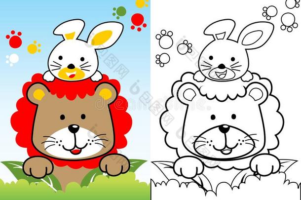狮子漫画和白色的<strong>兔子</strong>