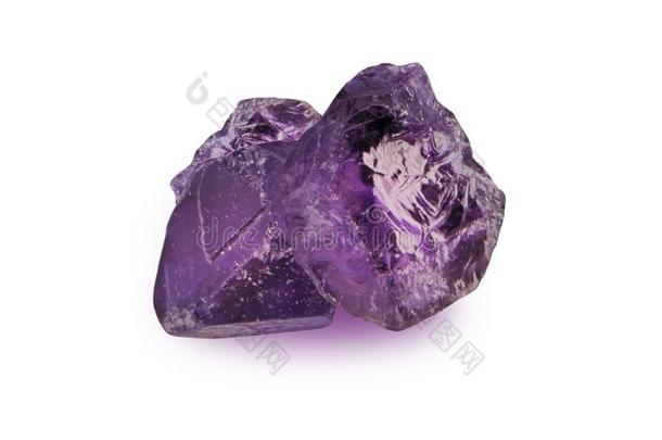 紫蓝色宝石生的粗糙的和自然的紫蓝色宝石立方形仍不磨的