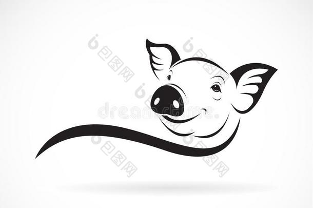 矢量关于猪上端向白色的背景.动物农场.容易的编辑标签