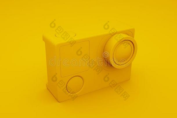 黄色的行动照相机.3英语字母表中的第四个字母说明